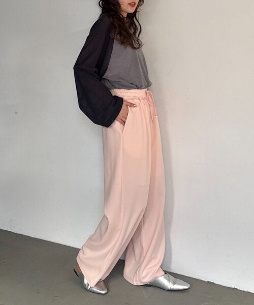 CIAOPANIC TYPY（チャオパニックティピー）の「【とにかくトリコ/5サイズ展開】とろみイージーパンツ（スラックス・レディース・ブラック/ベージュ/ブラウン/グレー/ピンク/イエロー/アイボリー・X-SMALL/MEDIUM/LARGE/X-LARGE/SMALL）」の14枚目の写真