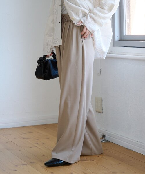 CIAOPANIC TYPY（チャオパニックティピー）の「【とにかくトリコ/5サイズ展開】とろみイージーパンツ（スラックス・レディース・ブラック/ベージュ/ブラウン/グレー/ピンク/イエロー/アイボリー・X-SMALL/MEDIUM/LARGE/X-LARGE/SMALL）」の8枚目の写真