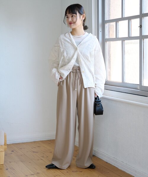 CIAOPANIC TYPY（チャオパニックティピー）の「【とにかくトリコ/5サイズ展開】とろみイージーパンツ（スラックス・レディース・ブラック/ベージュ/ブラウン/グレー/ピンク/イエロー/アイボリー・X-SMALL/MEDIUM/LARGE/X-LARGE/SMALL）」の11枚目の写真