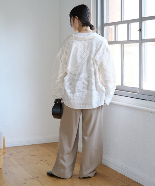 CIAOPANIC TYPY（チャオパニックティピー）の「【とにかくトリコ/5サイズ展開】とろみイージーパンツ（スラックス・レディース・ブラック/ベージュ/ブラウン/グレー/ピンク/イエロー/アイボリー・X-SMALL/MEDIUM/LARGE/X-LARGE/SMALL）」の12枚目の写真