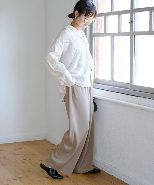 CIAOPANIC TYPY（チャオパニックティピー）の「【とにかくトリコ/5サイズ展開】とろみイージーパンツ（スラックス・レディース・ブラック/ベージュ/ブラウン/グレー/ピンク/イエロー/アイボリー・X-SMALL/MEDIUM/LARGE/X-LARGE/SMALL）」の13枚目の写真