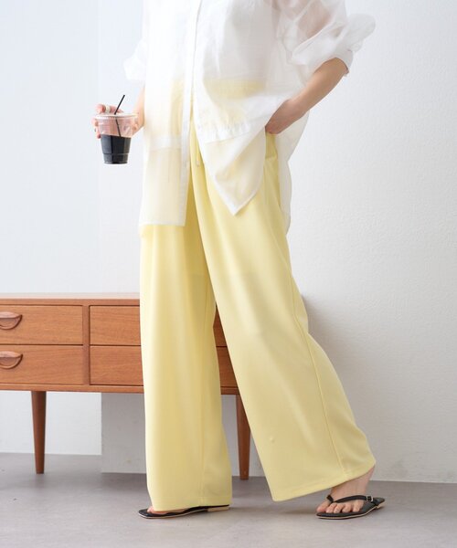 CIAOPANIC TYPY（チャオパニックティピー）の「【とにかくトリコ/5サイズ展開】とろみイージーパンツ（スラックス・レディース・ブラック/ベージュ/ブラウン/グレー/ピンク/イエロー/アイボリー・X-SMALL/MEDIUM/LARGE/X-LARGE/SMALL）」の14枚目の写真