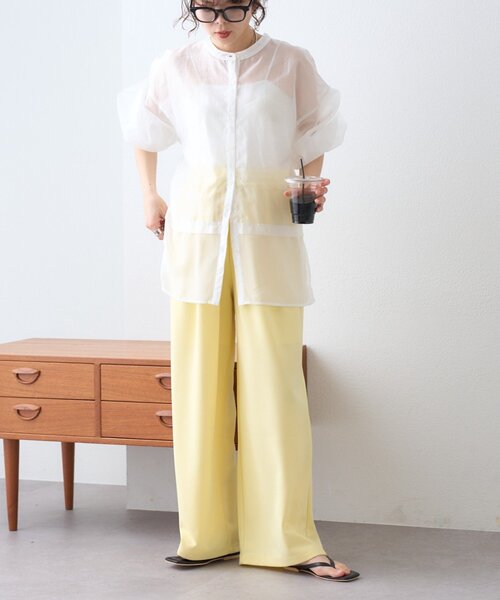 CIAOPANIC TYPY（チャオパニックティピー）の「【とにかくトリコ/5サイズ展開】とろみイージーパンツ（スラックス・レディース・ブラック/ベージュ/ブラウン/グレー/ピンク/イエロー/アイボリー・X-SMALL/MEDIUM/LARGE/X-LARGE/SMALL）」の16枚目の写真