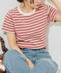 限定展開 マルチボーダー 半袖 Tシャツ
