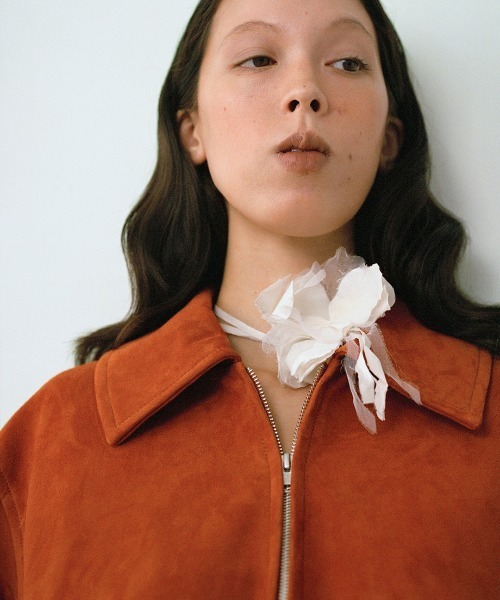 leinwande(ラインヴァンド)の「Suede Leather Jacket / スウェードレザージャケット(ブルゾン・レディース・ブラウン/グレイッシュベージュ・ONE SIZE)」の3枚目の写真