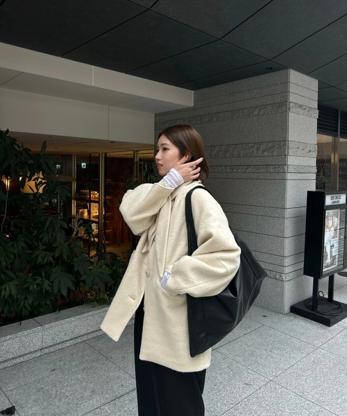lawgy(ラウジー)の「soft fabric big one handle tote bag / ソフトファブリックビッグワンハンドルトートバッグ(トートバッグ・レディース・ブラック/ブラウン・FREE)」の15枚目の写真