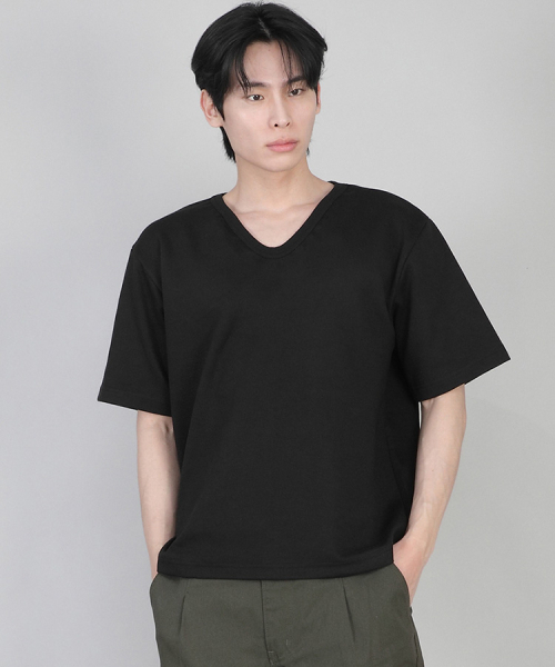 SAINTCREW(セントクルー)の「無地Vネック半袖TシャツVSR-881ブラック(Tシャツ/カットソー・メンズ・その他・MEDIUM/LARGE/XXX-LARGE/XX-LARGE/XXXX-LARGE/X-LARGE/SMALL)」の1枚目の写真