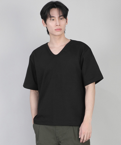 SAINTCREW(セントクルー)の「無地Vネック半袖TシャツVSR-881ブラック(Tシャツ/カットソー・メンズ・その他・MEDIUM/LARGE/XXX-LARGE/XX-LARGE/XXXX-LARGE/X-LARGE/SMALL)」の4枚目の写真