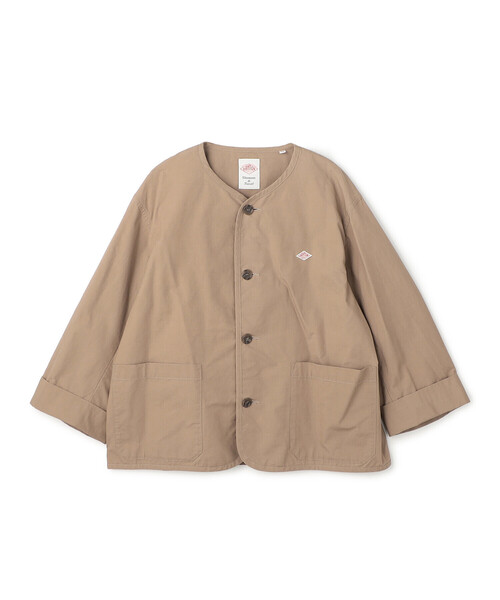 Downproof Collarless Short Jacket オフホワイト Women's Downproof Collarless Short Jacket（ノーカラージャケット