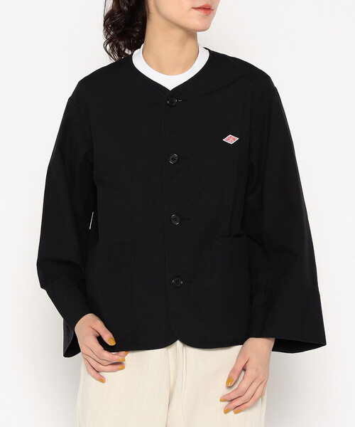 Women's Downproof Collarless Short Jacket（ノーカラージャケット