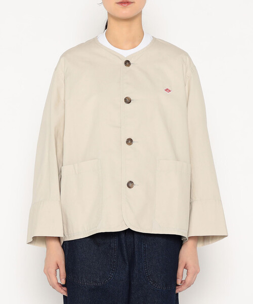DANTON(ダントン)の「Women's Downproof Collarless Short Jacket(ノーカラージャケット・レディース・オフホワイト・34/38/36)」の2枚目の写真