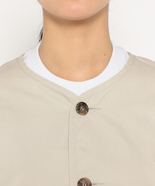 DANTON(ダントン)の「Women's Downproof Collarless Short Jacket(ノーカラージャケット・レディース・オフホワイト・34/38/36)」の7枚目の写真