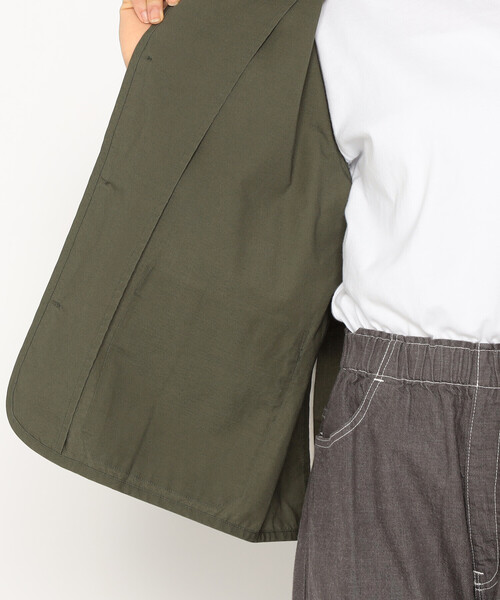Downproof Collarless Short Jacket オフホワイト Women's Downproof Collarless Short Jacket（ノーカラージャケット