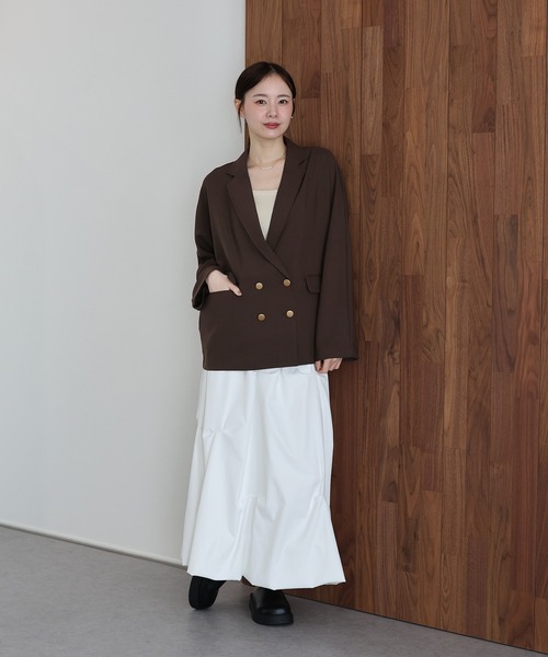 J by blue(ジェイバイブルー)の「リネンライクシャツジャケット(テーラードジャケット・レディース・ブラウン/ベージュ・MEDIUM)」の8枚目の写真