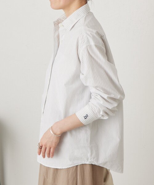 LIVETART（リヴェタート）の「コットンウォッシュシャツ（シャツ/ブラウス・レディース・ピンク/ホワイト・FREE）」の6枚目の写真