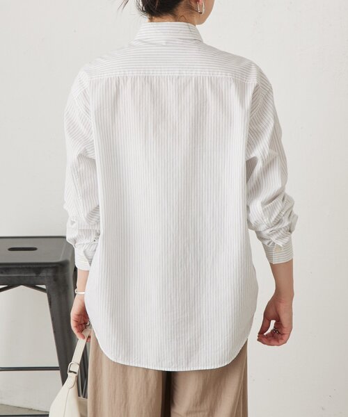 LIVETART（リヴェタート）の「コットンウォッシュシャツ（シャツ/ブラウス・レディース・ピンク/ホワイト・FREE）」の7枚目の写真