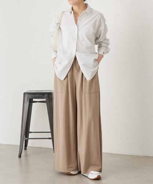 LIVETART（リヴェタート）の「コットンウォッシュシャツ（シャツ/ブラウス・レディース・ピンク/ホワイト・FREE）」の8枚目の写真