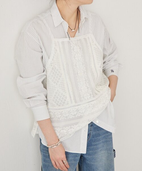 LIVETART（リヴェタート）の「コットンウォッシュシャツ（シャツ/ブラウス・レディース・ピンク/ホワイト・FREE）」の12枚目の写真