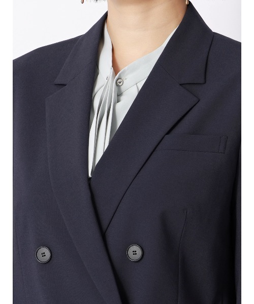 SUIT SQUARE（スーツスクエア）の「ダブルブレストジャケット ウォッシャブル ストレッチ UVカット TRトロピカル 無地（テーラードジャケット・レディース・カーキ/ネイビー・40(11号)/38(9号)/36(7号)）」の13枚目の写真
