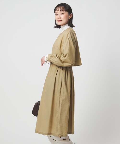 green label relaxing（グリーンレーベルリラクシング）の「ギャザー ドロスト コート 撥水（その他アウター・レディース・ダークグレー/ベージュ・38/36）」の12枚目の写真