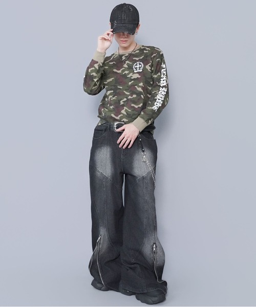 SPINNS（スピンズ）の「短丈ロングスリーブTシャツ/クロスロゴ/バックプリント（Tシャツ/カットソー・メンズ・ブラック系その他/ウッドランド/ホワイト/ブラック・ONESIZE）」の13枚目の写真