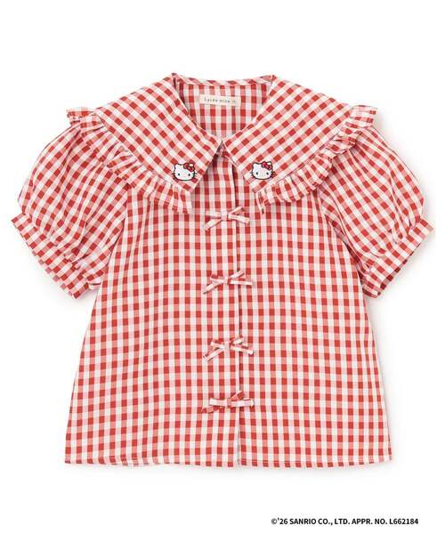 Lycee mine（リセマイン）の「【サンリオキャラクターズ】ハローキティ/クロミ アソート刺しゅうブラウス（シャツ/ブラウス・キッズ・サックスブルー/ブラック/レッド/ラベンダー・110cm/130cm/100cm/140cm/120cm）」の5枚目の写真