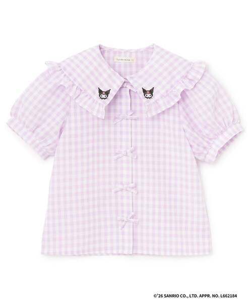 Lycee mine（リセマイン）の「【サンリオキャラクターズ】ハローキティ/クロミ アソート刺しゅうブラウス（シャツ/ブラウス・キッズ・サックスブルー/ブラック/レッド/ラベンダー・110cm/130cm/100cm/140cm/120cm）」の7枚目の写真