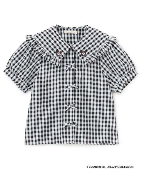 Lycee mine（リセマイン）の「【サンリオキャラクターズ】ハローキティ/クロミ アソート刺しゅうブラウス（シャツ/ブラウス・キッズ・サックスブルー/ブラック/レッド/ラベンダー・110cm/130cm/100cm/140cm/120cm）」の8枚目の写真