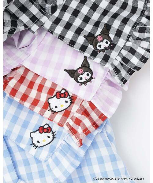 Lycee mine（リセマイン）の「【サンリオキャラクターズ】ハローキティ/クロミ アソート刺しゅうブラウス（シャツ/ブラウス・キッズ・サックスブルー/ブラック/レッド/ラベンダー・110cm/130cm/100cm/140cm/120cm）」の14枚目の写真