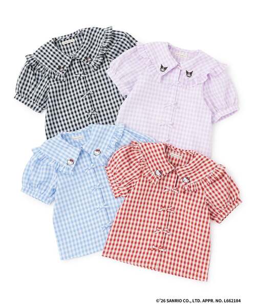 Lycee mine（リセマイン）の「【サンリオキャラクターズ】ハローキティ/クロミ アソート刺しゅうブラウス（シャツ/ブラウス・キッズ・サックスブルー/ブラック/レッド/ラベンダー・110cm/130cm/100cm/140cm/120cm）」の18枚目の写真