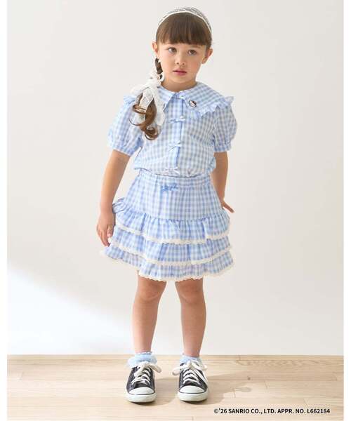 Lycee mine（リセマイン）の「【サンリオキャラクターズ】ハローキティ/クロミ アソート刺しゅうブラウス（シャツ/ブラウス・キッズ・サックスブルー/ブラック/レッド/ラベンダー・110cm/130cm/100cm/140cm/120cm）」の22枚目の写真