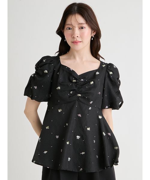 CELFORD（セルフォード）の「小花ジャガードペプラムブラウス（シャツ/ブラウス・レディース・イエロー/ブラック/オフホワイト・36/38）」の5枚目の写真