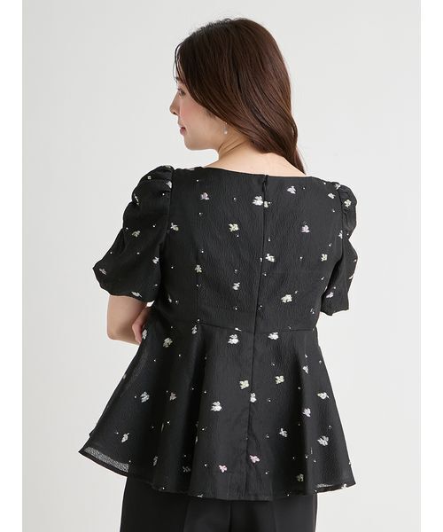 CELFORD（セルフォード）の「小花ジャガードペプラムブラウス（シャツ/ブラウス・レディース・イエロー/ブラック/オフホワイト・36/38）」の6枚目の写真