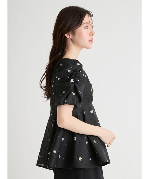 CELFORD（セルフォード）の「小花ジャガードペプラムブラウス（シャツ/ブラウス・レディース・イエロー/ブラック/オフホワイト・36/38）」の7枚目の写真