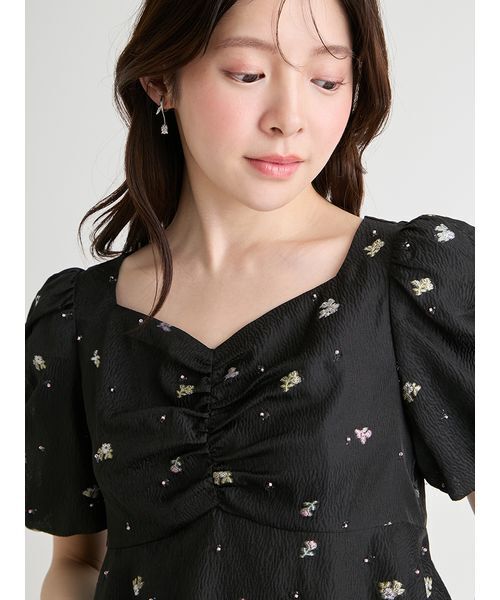 CELFORD（セルフォード）の「小花ジャガードペプラムブラウス（シャツ/ブラウス・レディース・イエロー/ブラック/オフホワイト・36/38）」の8枚目の写真