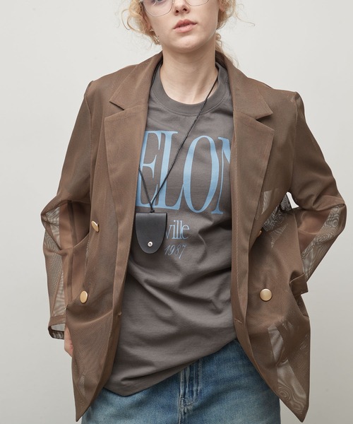 uchi.(ウチ)の「メッシュダブルテーラードジャケット(テーラードジャケット・レディース・ネイビー/ベージュ/モカ・FREE)」の16枚目の写真