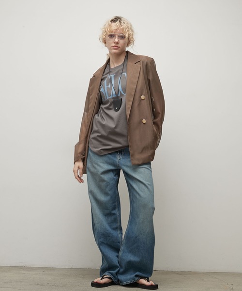 uchi.(ウチ)の「メッシュダブルテーラードジャケット(テーラードジャケット・レディース・ネイビー/ベージュ/モカ・FREE)」の8枚目の写真