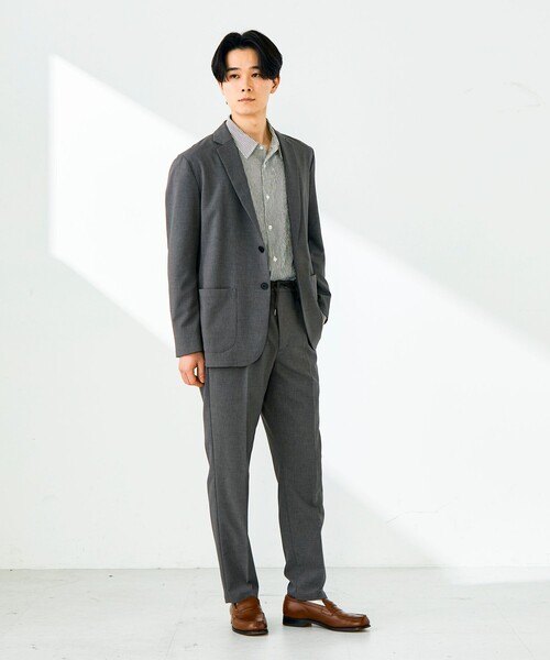 GLOSTER（グロスター）の「【セットアップ対応】リネンタッチドビージャケット（テーラードジャケット・メンズ・グレー/ブラック・M/L/S）」の7枚目の写真