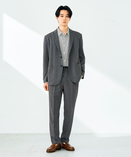 GLOSTER（グロスター）の「【セットアップ対応】リネンタッチドビージャケット（テーラードジャケット・メンズ・グレー/ブラック・M/L/S）」の6枚目の写真