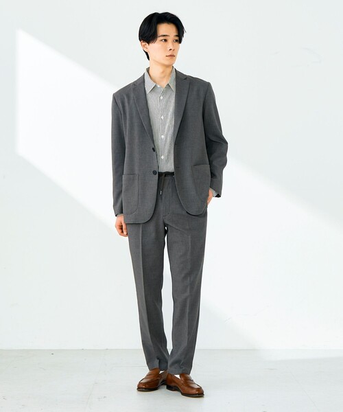 GLOSTER（グロスター）の「【セットアップ対応】リネンタッチドビージャケット（テーラードジャケット・メンズ・グレー/ブラック・M/L/S）」の5枚目の写真