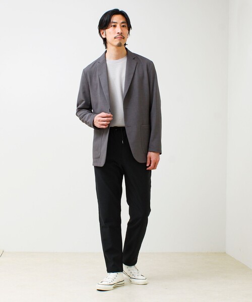GLOSTER（グロスター）の「【セットアップ対応】リネンタッチドビージャケット（テーラードジャケット・メンズ・グレー/ブラック・M/L/S）」の17枚目の写真