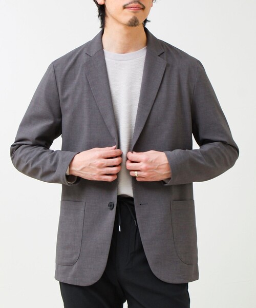 GLOSTER（グロスター）の「【セットアップ対応】リネンタッチドビージャケット（テーラードジャケット・メンズ・グレー/ブラック・M/L/S）」の15枚目の写真