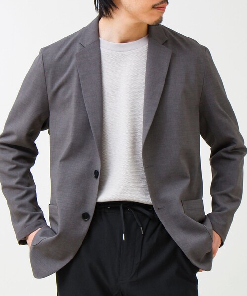 GLOSTER（グロスター）の「【セットアップ対応】リネンタッチドビージャケット（テーラードジャケット・メンズ・グレー/ブラック・M/L/S）」の14枚目の写真