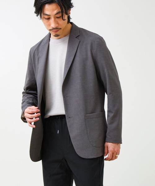 GLOSTER（グロスター）の「【セットアップ対応】リネンタッチドビージャケット（テーラードジャケット・メンズ・グレー/ブラック・M/L/S）」の13枚目の写真