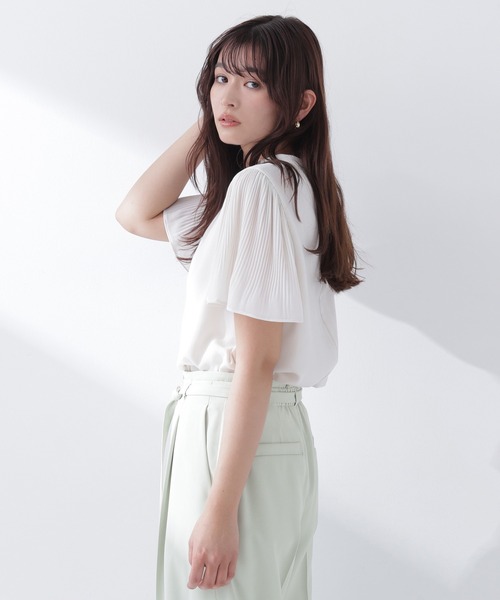 17SS ACE フレアースリーブブラウス【ナチュラル】 ◇楊柳フレアスリーブブラウス（シャツ/ブラウス）｜NATURAL BEAUTY