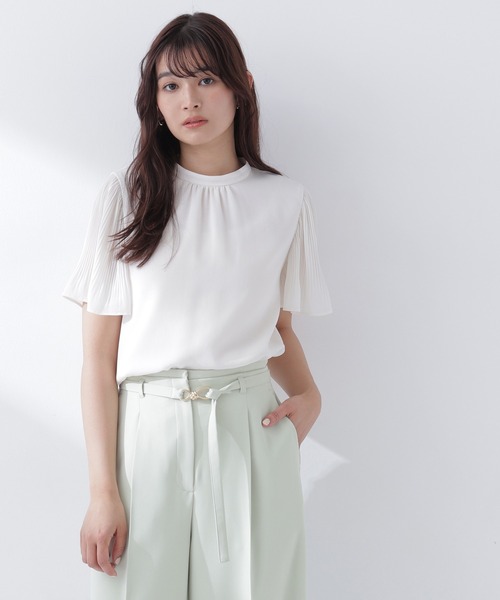 NATURAL BEAUTY BASIC（ナチュラルビューティーベーシック）の「◇楊柳フレアスリーブブラウス（シャツ/ブラウス・レディース・ピンク/チャコールグレー/オフホワイト・SMALL/MEDIUM）」の5枚目の写真
