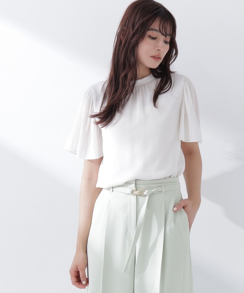 NATURAL BEAUTY BASIC（ナチュラルビューティーベーシック）の「◇楊柳フレアスリーブブラウス（シャツ/ブラウス・レディース・ピンク/チャコールグレー/オフホワイト・SMALL/MEDIUM）」の9枚目の写真