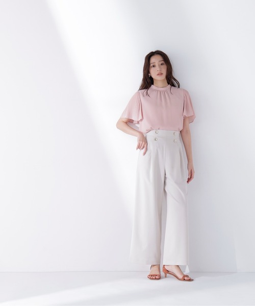 NATURAL BEAUTY BASIC（ナチュラルビューティーベーシック）の「◇楊柳フレアスリーブブラウス（シャツ/ブラウス・レディース・ピンク/チャコールグレー/オフホワイト・SMALL/MEDIUM）」の20枚目の写真