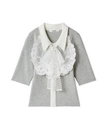 SNIDEL | エンブロイダリーカラードッキングニット(ニット/セーター)