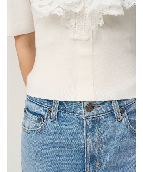 SNIDEL（スナイデル）の「エンブロイダリーカラードッキングニット（ニット/セーター・レディース・ライトグレー/ブラック/オフホワイト・F）」の11枚目の写真